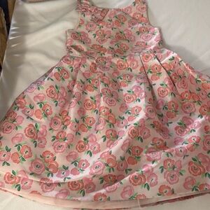 Pink jacquard floral dress